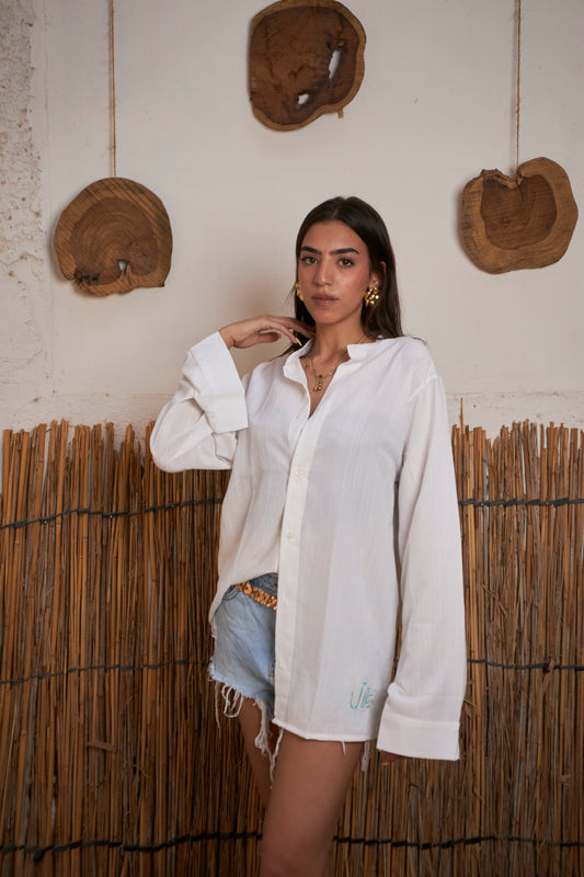 White linen shirt "تلال" Special Edition