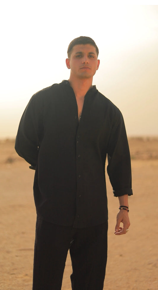 The Basic Black Linen Shirt