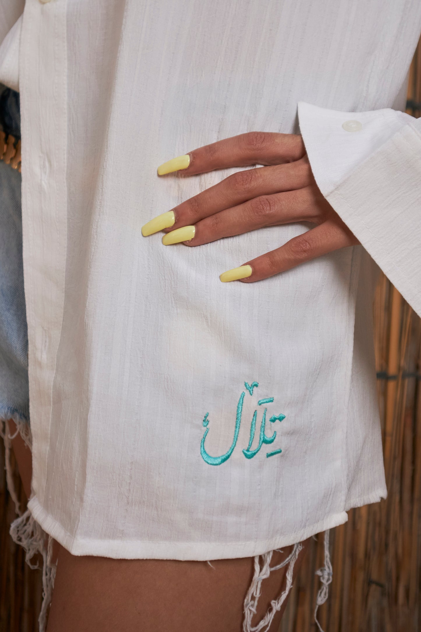 White linen shirt "تلال" Special Edition